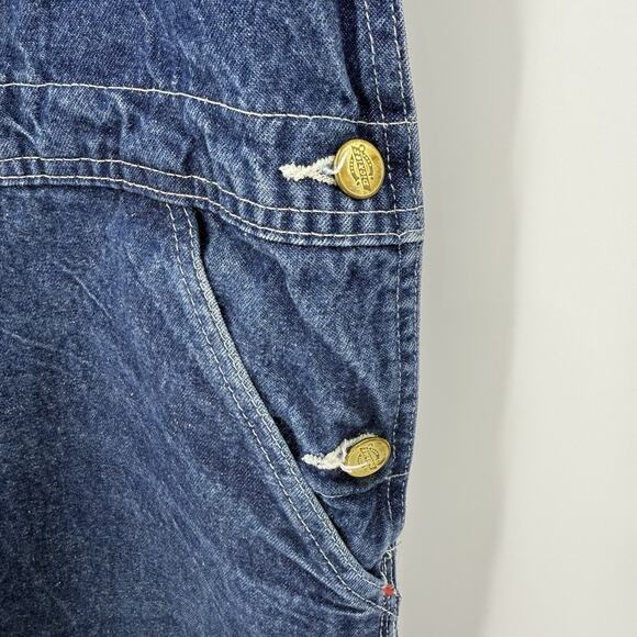 Dickies Denim Bib Overalls 38x30 Blue Carpenter Workwear Utility Rugged Skater - Picture 4 of 9